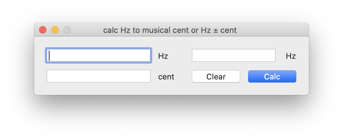 Hz-2-cent Calculator screenshot