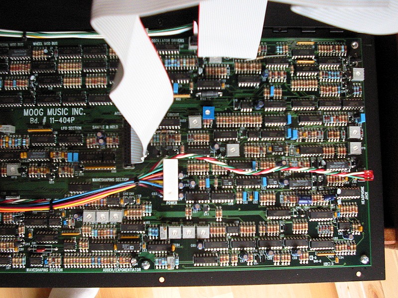 Moog Voyager's right analog board view